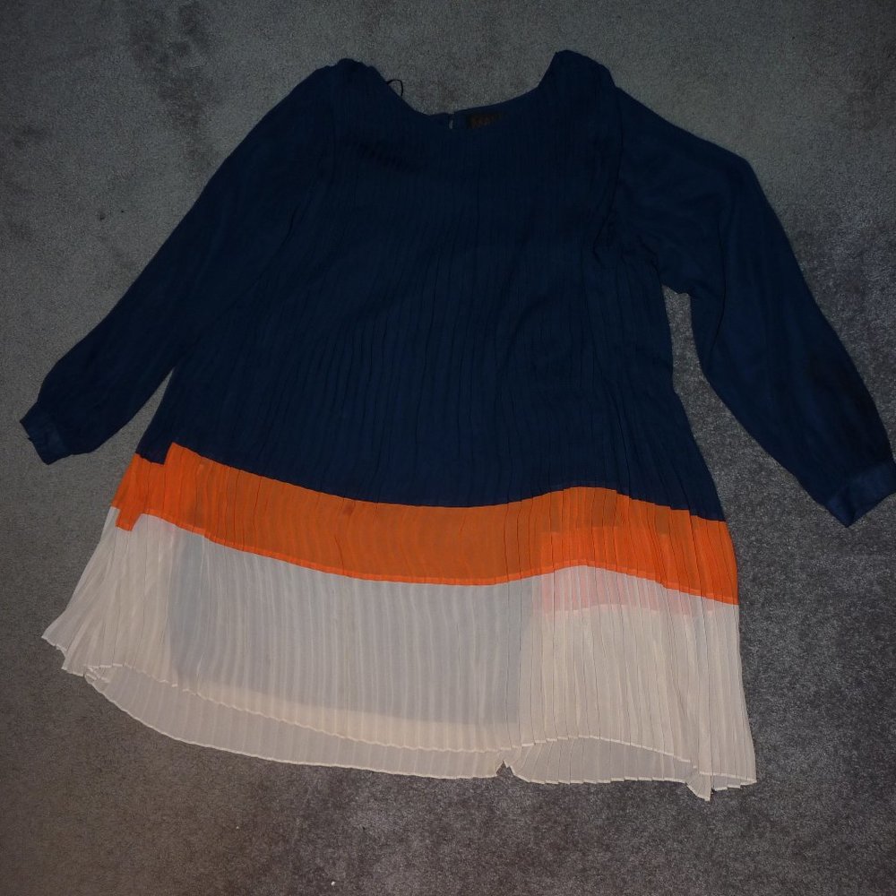 Blue Color-block Dress